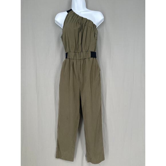 Maeve Anthropologie Jumpsuit Womens 0P Green Verano One Shoulder Olive Summer - Picture 1 of 10